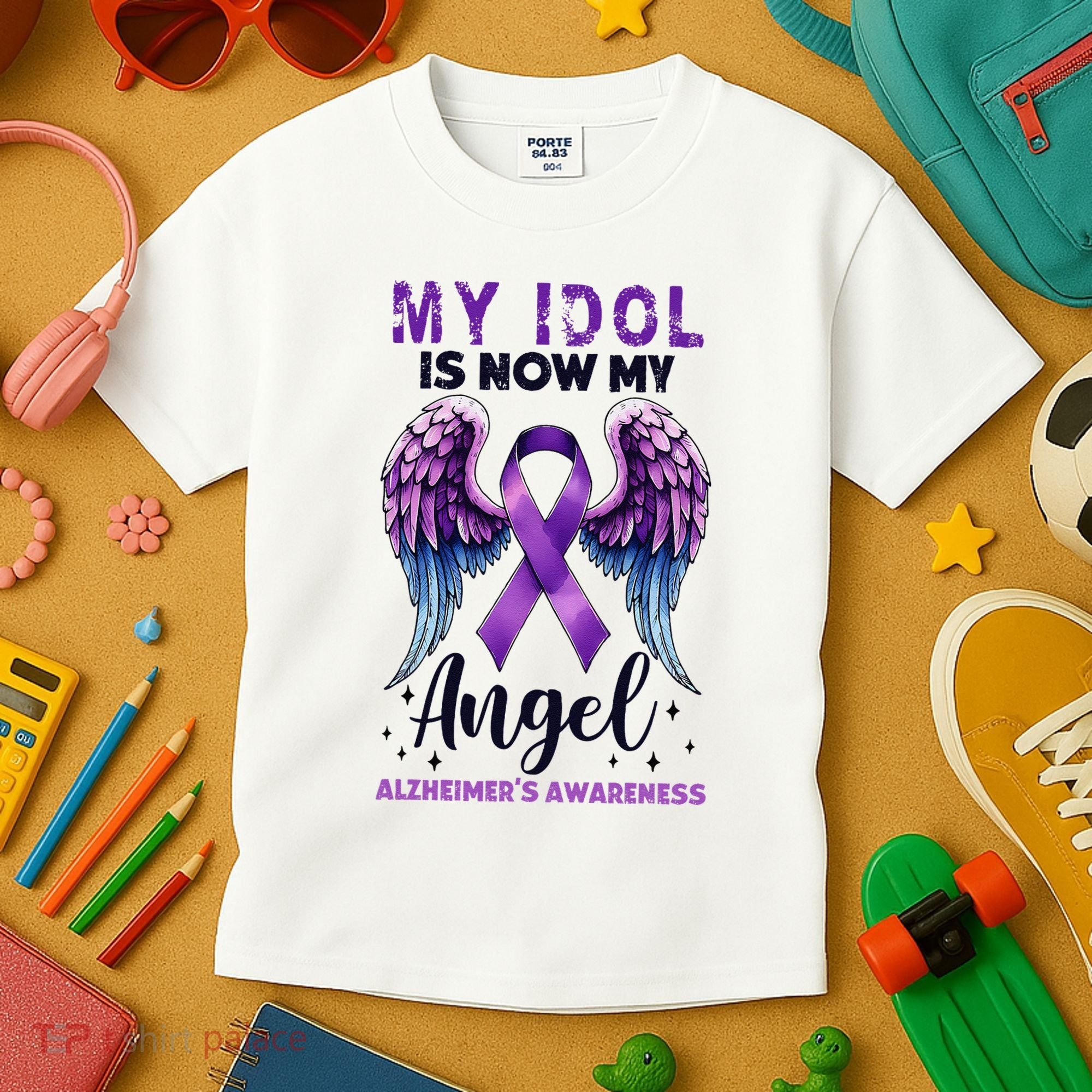 My Idol Is Now My Angel AlzheimerS Awareness Month Kids T-Shirt