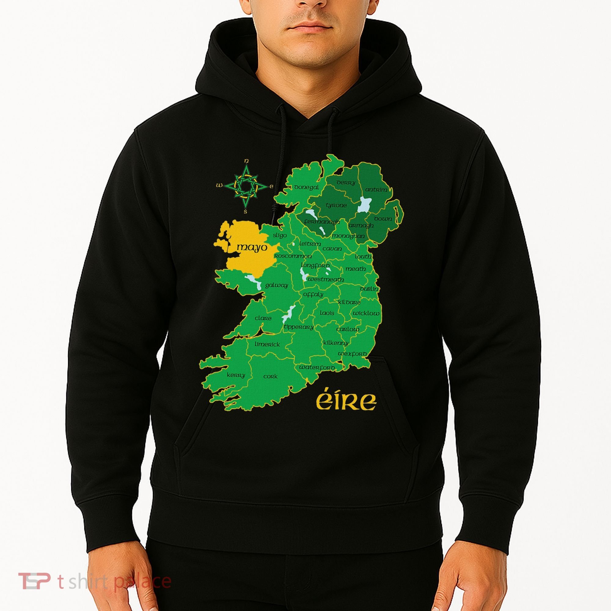Mayo Ireland Irish County Map Eire Irish Travel Hoodie