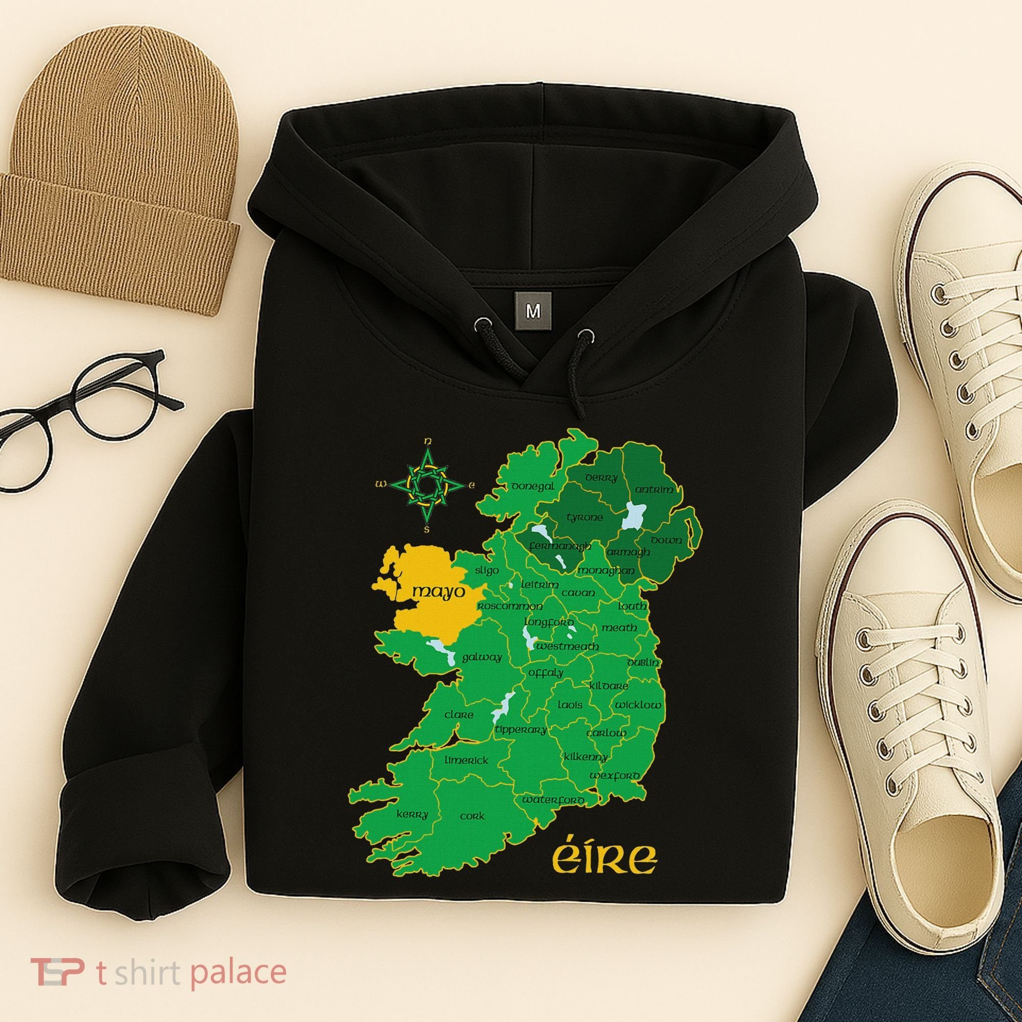 Mayo Ireland Irish County Map Eire Irish Travel Hoodie