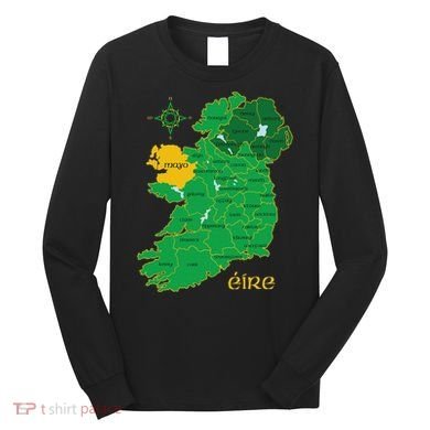 Mayo Ireland Irish County Map Eire Irish Travel Long Sleeve Shirt