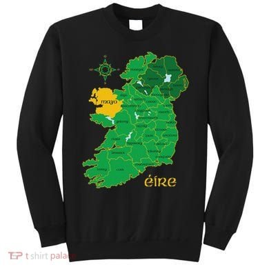 Mayo Ireland Irish County Map Eire Irish Travel Sweatshirt