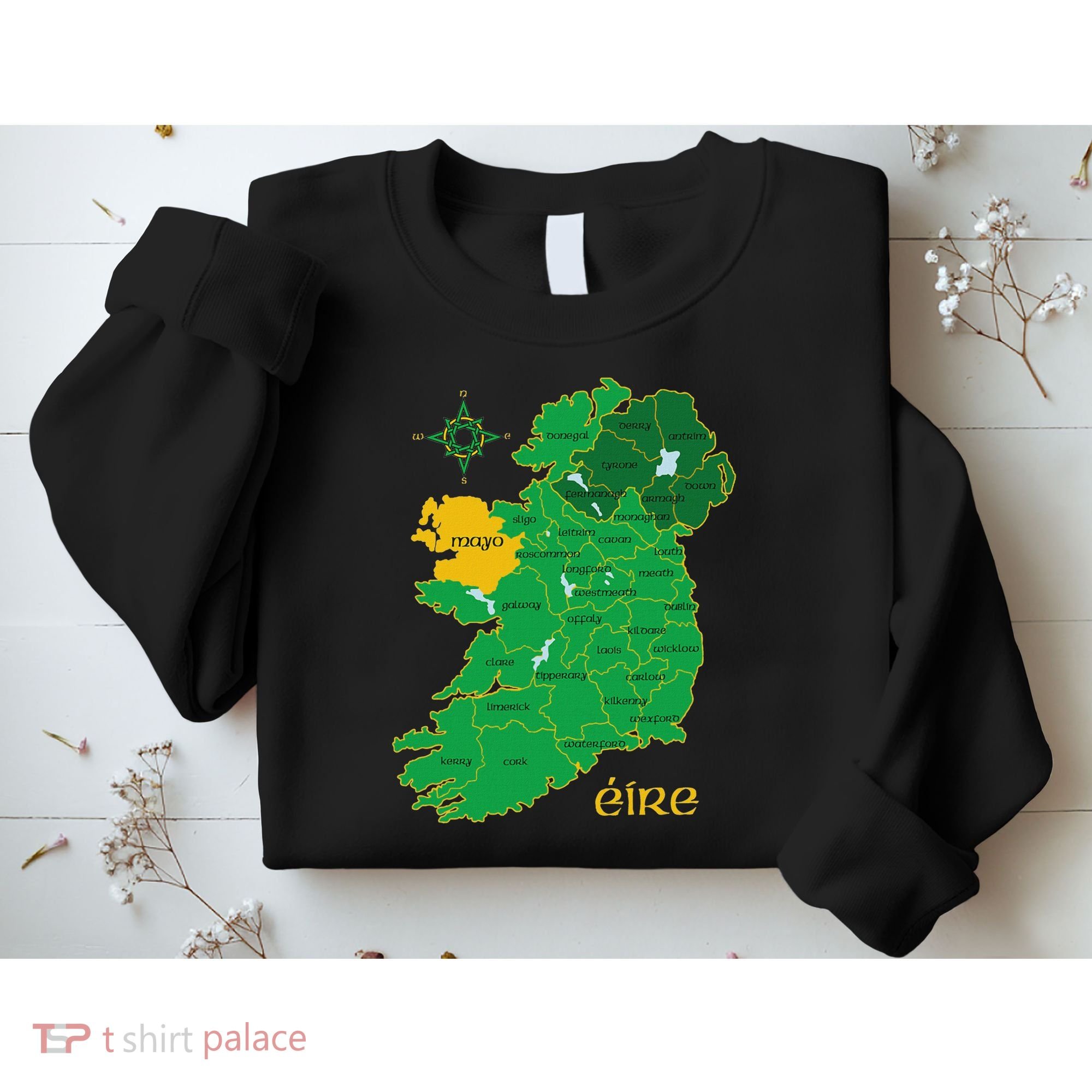 Mayo Ireland Irish County Map Eire Irish Travel Sweatshirt