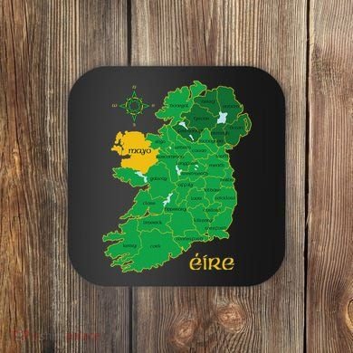 Mayo Ireland Irish County Map Eire Irish Travel Coaster