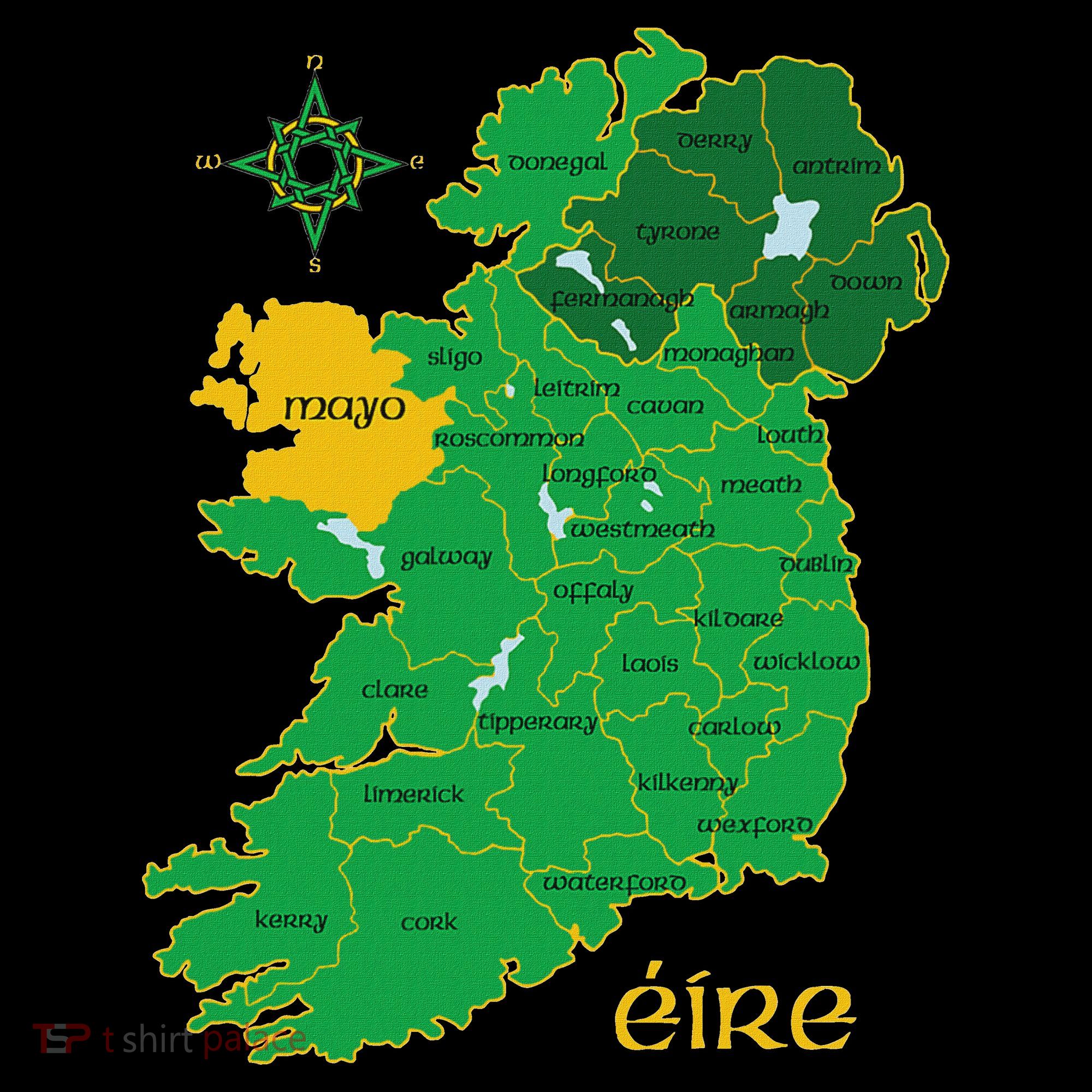 Mayo Ireland Irish County Map Eire Irish Travel Women's Hoodie