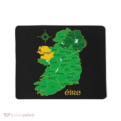 Mayo Ireland Irish County Map Eire Irish Travel Mousepad