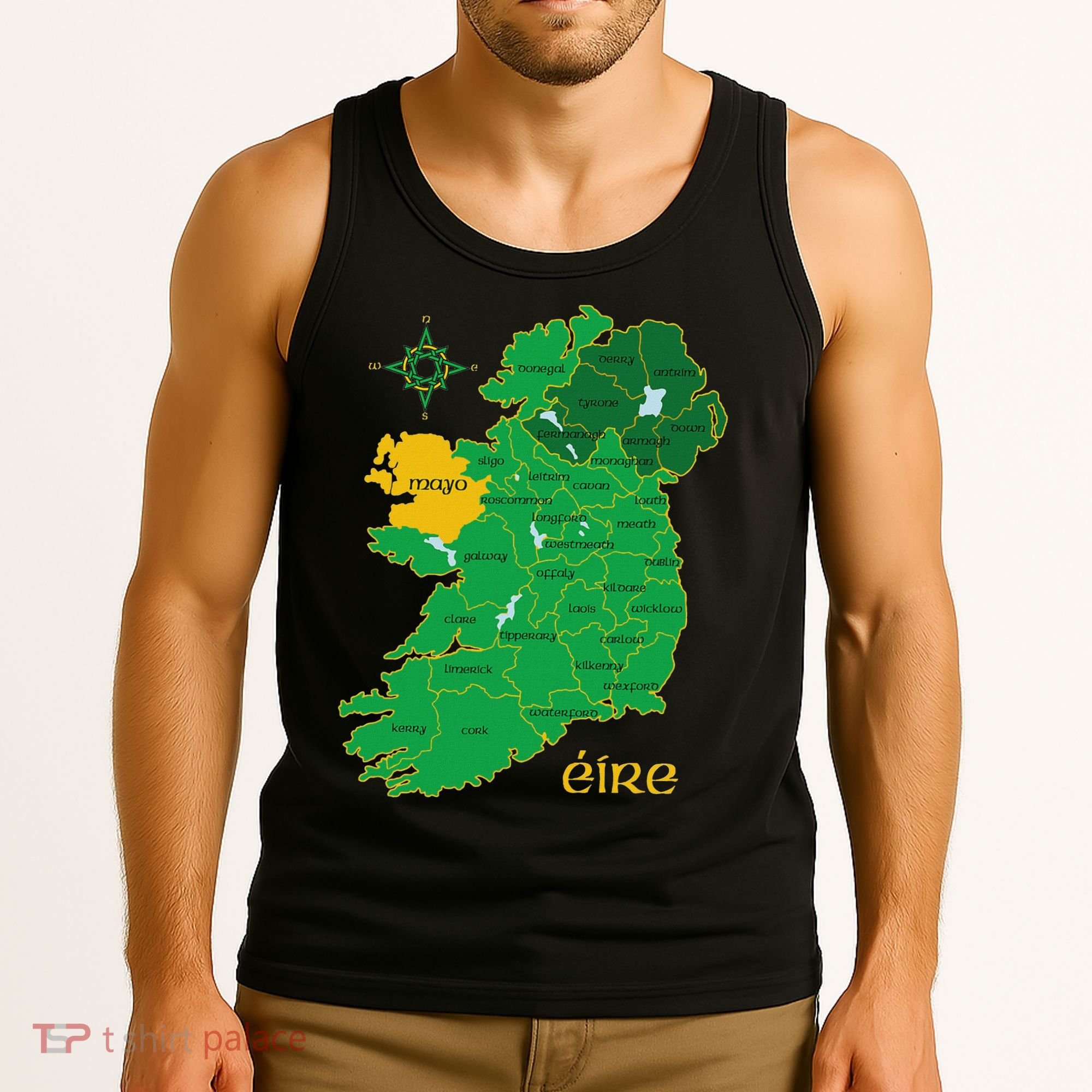 Mayo Ireland Irish County Map Eire Irish Travel Tank Top