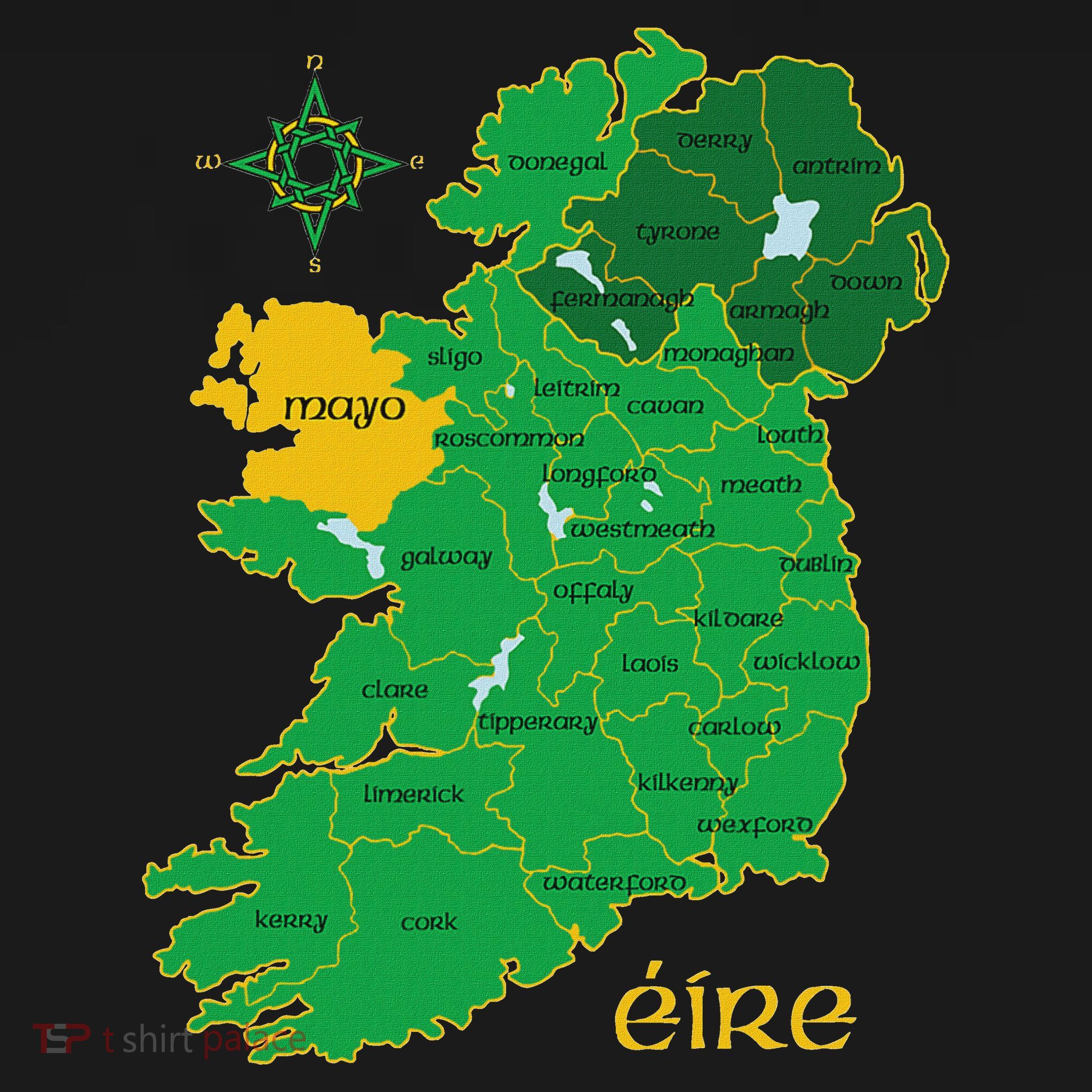 Mayo Ireland Irish County Map Eire Irish Travel Visor