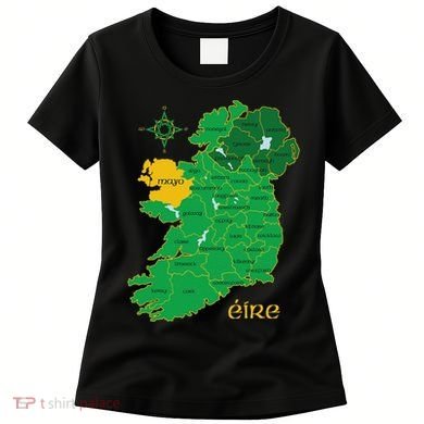 Mayo Ireland Irish County Map Eire Irish Travel Women's T-Shirt