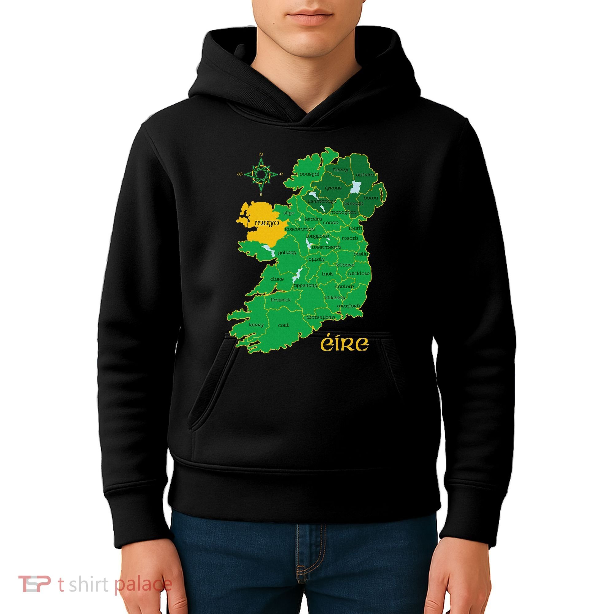 Mayo Ireland Irish County Map Eire Irish Travel Kids Hoodie