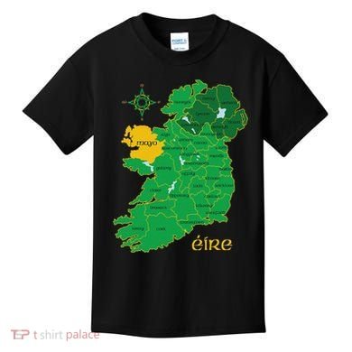 Mayo Ireland Irish County Map Eire Irish Travel Kids T-Shirt