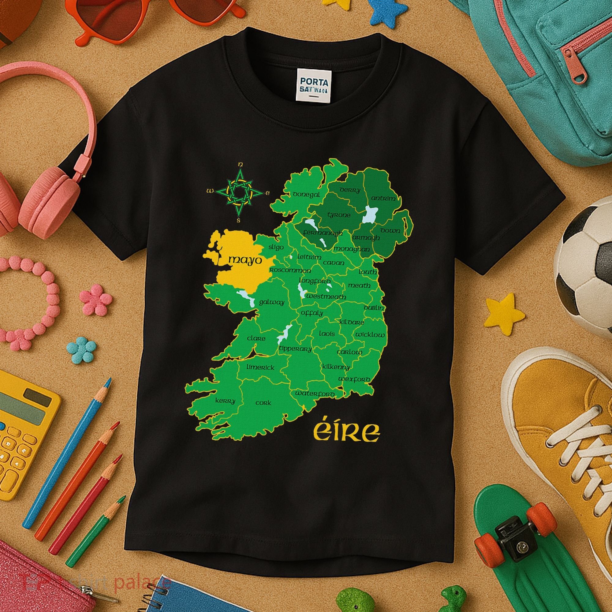 Mayo Ireland Irish County Map Eire Irish Travel Kids T-Shirt