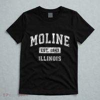Moline Illinois Il Vintage Established Sports T-Shirt thumb 5