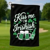 Me I’M Irishish Funny St Patrick’S Day Beer Ing Meaningful Gift Golf Towel thumb 1