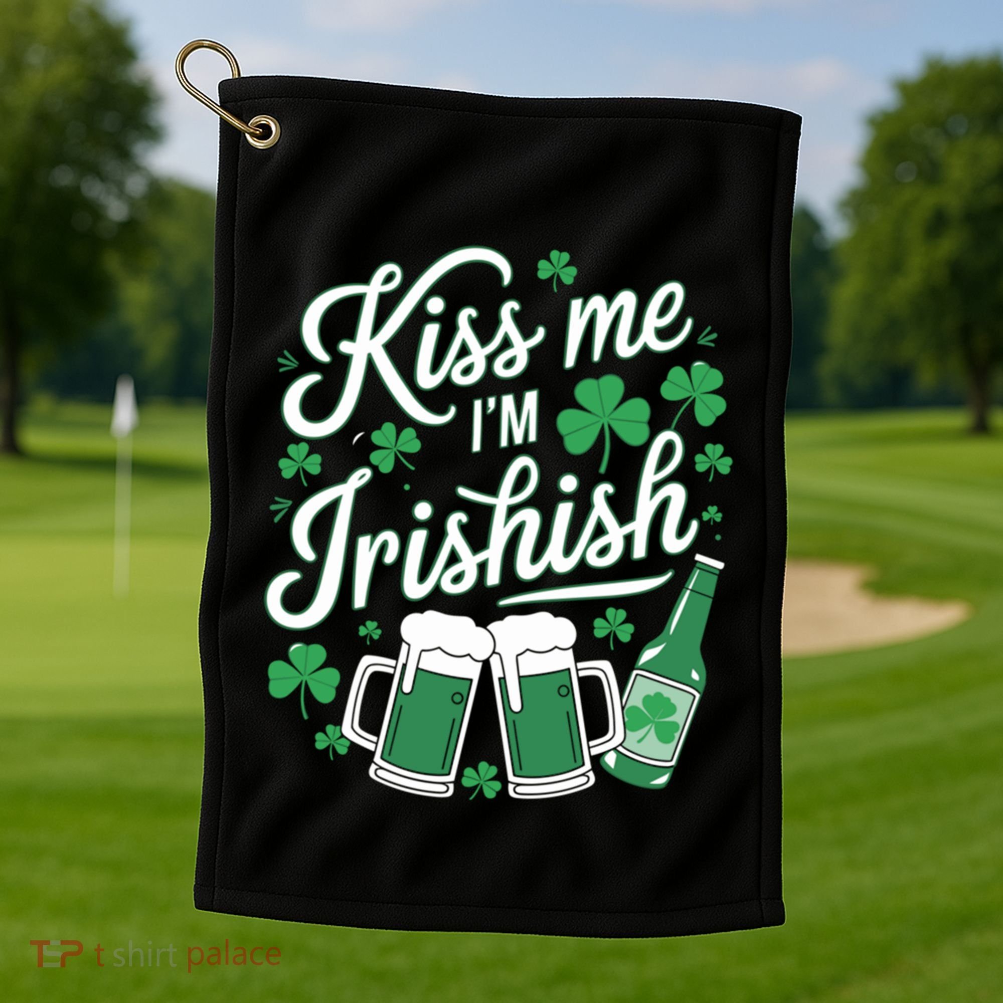 Me I’M Irishish Funny St Patrick’S Day Beer Ing Meaningful Gift Golf Towel