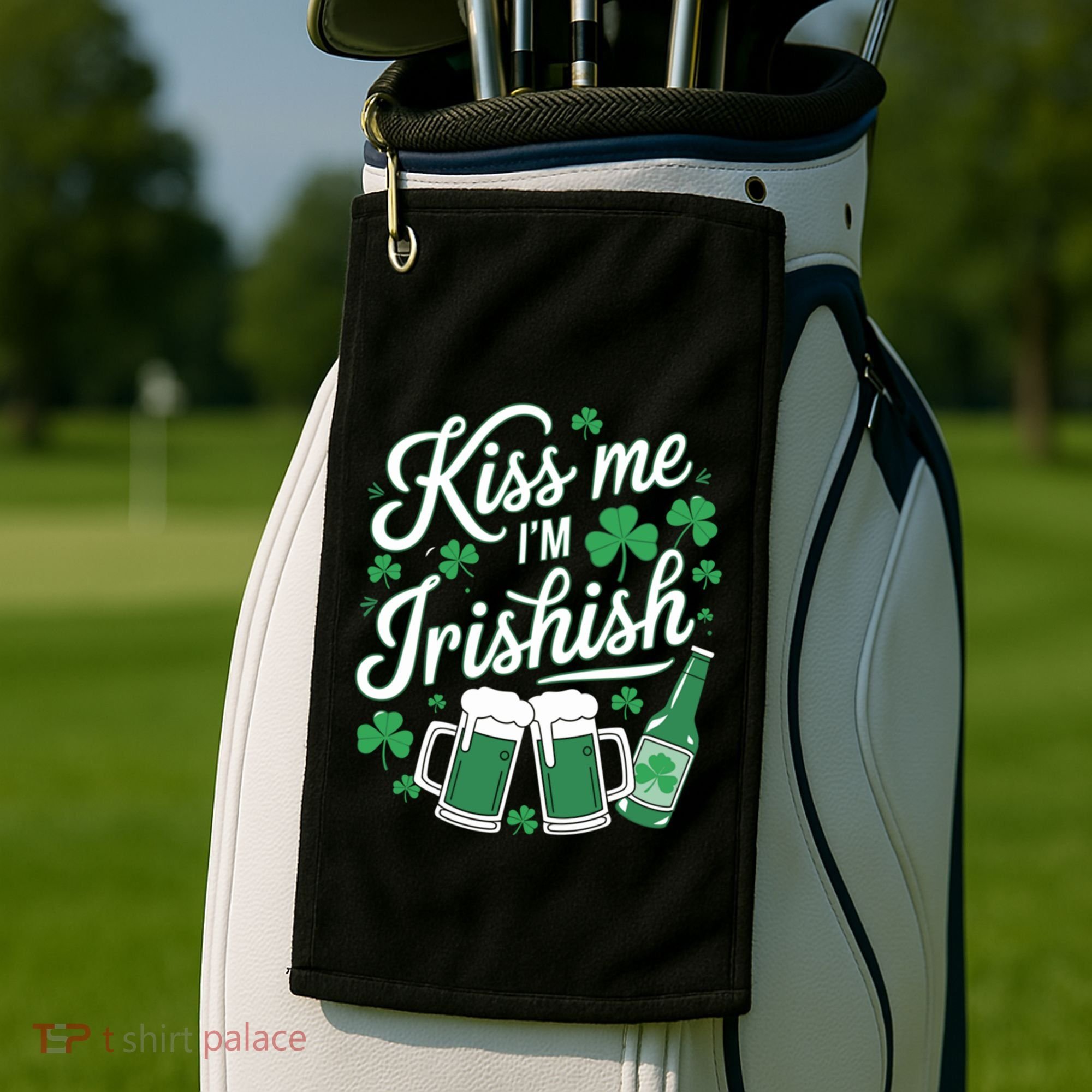 Me I’M Irishish Funny St Patrick’S Day Beer Ing Meaningful Gift Golf Towel