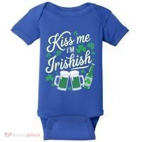 Me I’M Irishish Funny St Patrick’S Day Beer Ing Meaningful Gift Baby Bodysuit thumb 0