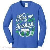 Me I’M Irishish Funny St Patrick’S Day Beer Ing Meaningful Gift Kids Long Sleeve Shirt thumb 0