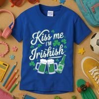 Me I’M Irishish Funny St Patrick’S Day Beer Ing Meaningful Gift Kids T-Shirt thumb 3