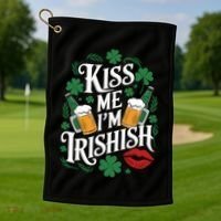 Me I’M Irishish Funny St Patrick’S Day Beer Ing Gift Golf Towel thumb 1