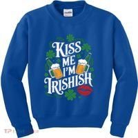 Me I’M Irishish Funny St Patrick’S Day Beer Ing Gift Kids Sweatshirt thumb 0