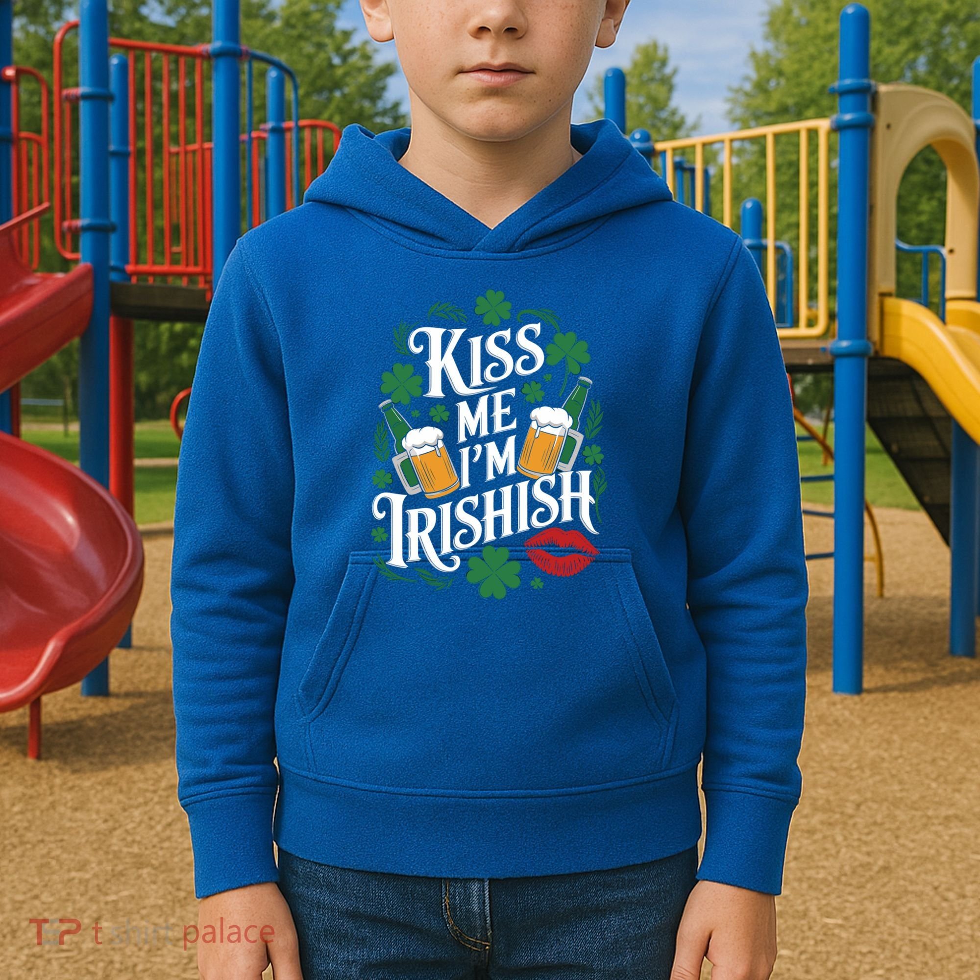 Me I’M Irishish Funny St Patrick’S Day Beer Ing Gift Kids Hoodie