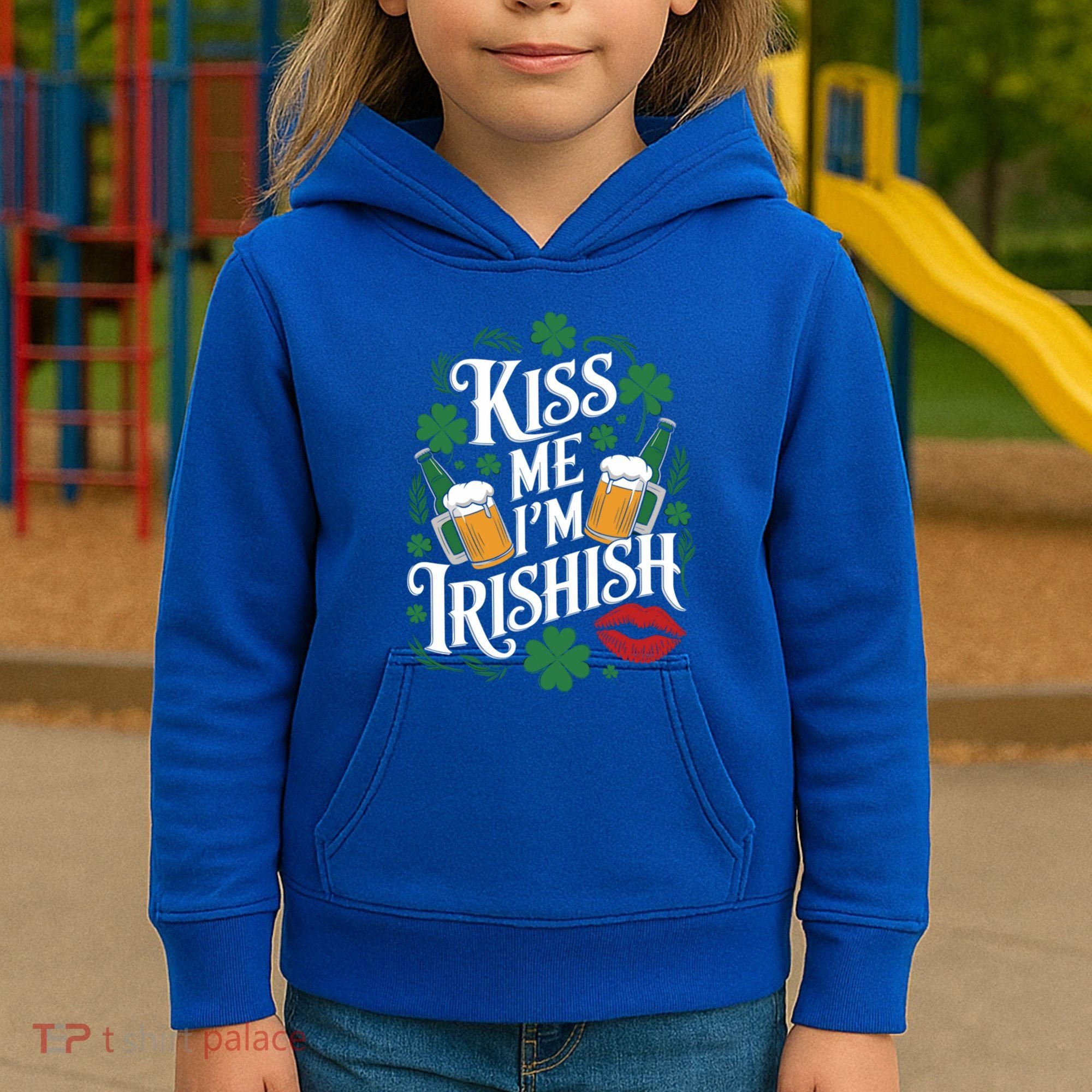 Me I’M Irishish Funny St Patrick’S Day Beer Ing Gift Kids Hoodie