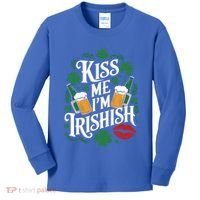 Me I’M Irishish Funny St Patrick’S Day Beer Ing Gift Kids Long Sleeve Shirt thumb 0