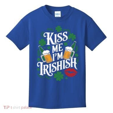 Me I’M Irishish Funny St Patrick’S Day Beer Ing Gift Kids T-Shirt