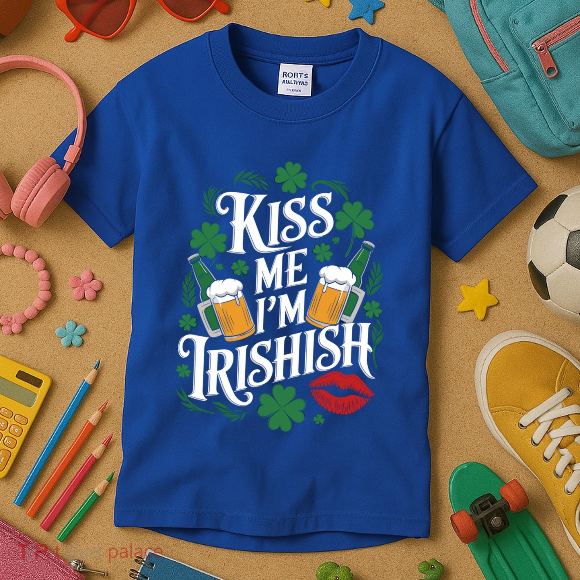 Me I’M Irishish Funny St Patrick’S Day Beer Ing Gift Kids T-Shirt