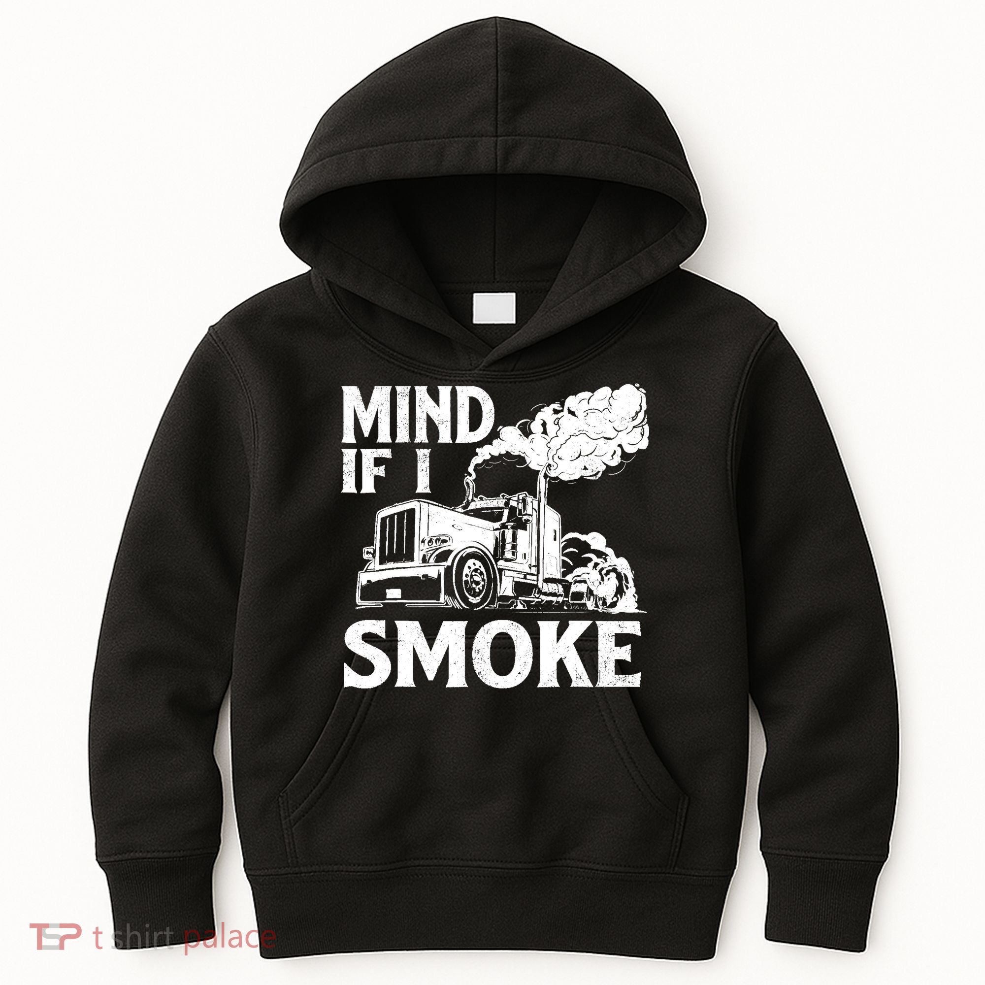 Mind If I Smoke Semi Truck Driver Trucker Big Rig Trucking Kids Hoodie