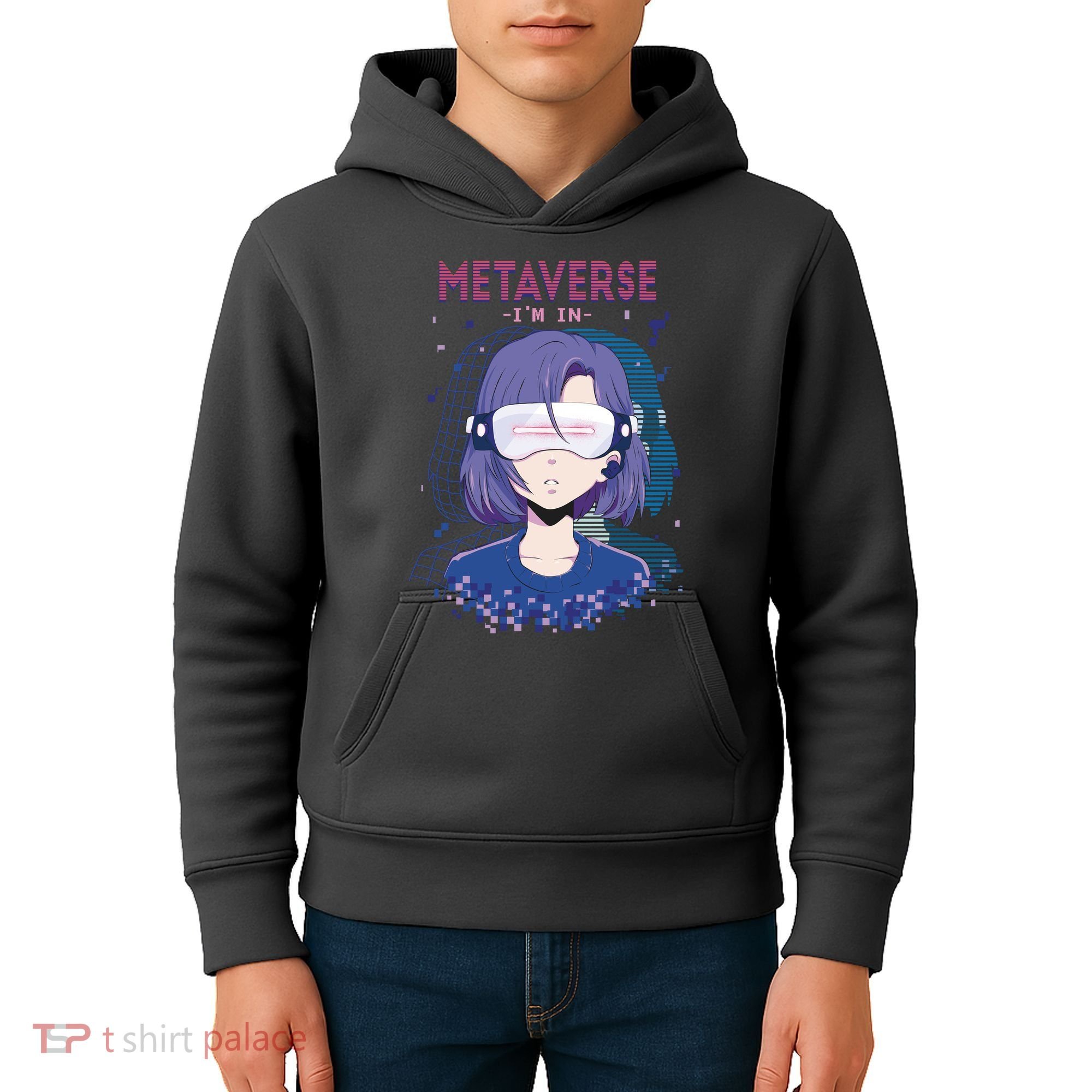 Metaverse I'm In Anime Kids Hoodie