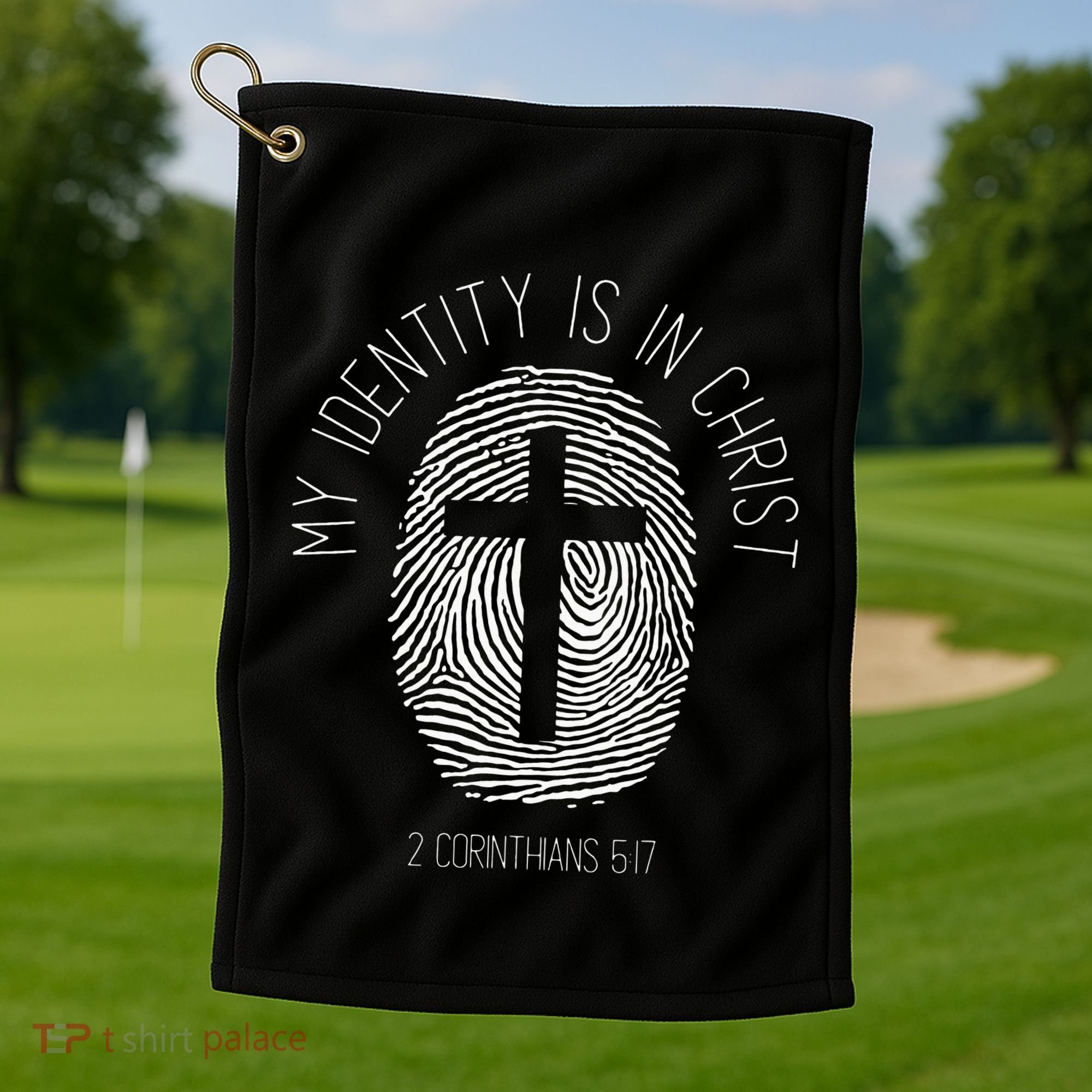 My Identity Is In Christ Jesus Christian Bible Verse Golf Towel
