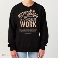 Motherhood Is Kingdom Work Coquette Bow Christian Mom Women's Sweatshirt thumb 0