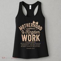 Motherhood Is Kingdom Work Coquette Bow Christian Mom Women's Tank Top thumb 3