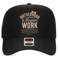 Motherhood Is Kingdom Work Coquette Bow Christian Mom Hat thumb 0