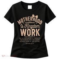 Motherhood Is Kingdom Work Coquette Bow Christian Mom Women's T-Shirt thumb 0