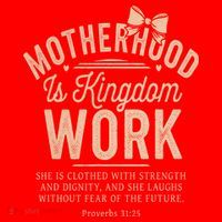 Motherhood Is Kingdom Work Coquette Bow Christian Mom Santa Hat thumb 1
