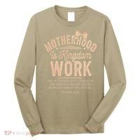 Motherhood Is Kingdom Work Coquette Bow Christian Mom Long Sleeve Shirt thumb 0