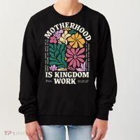 Motherhood Is Kingdom Work Retro Christian Mothers Day Women's Sweatshirt thumb 0