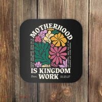 Motherhood Is Kingdom Work Retro Christian Mothers Day Coaster thumb 0