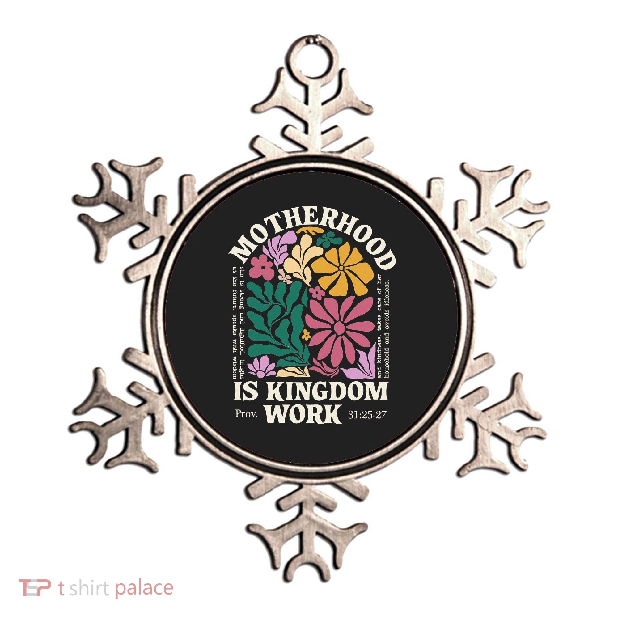 Motherhood Is Kingdom Work Retro Christian Mothers Day Ornament