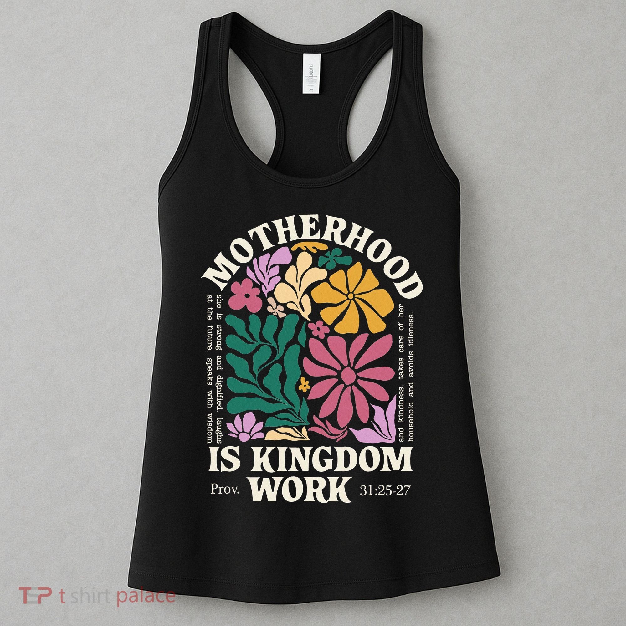 Motherhood Is Kingdom Work Retro Christian Mothers Day Women's Tank Top