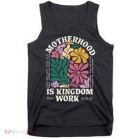 Motherhood Is Kingdom Work Retro Christian Mothers Day Tank Top thumb 0
