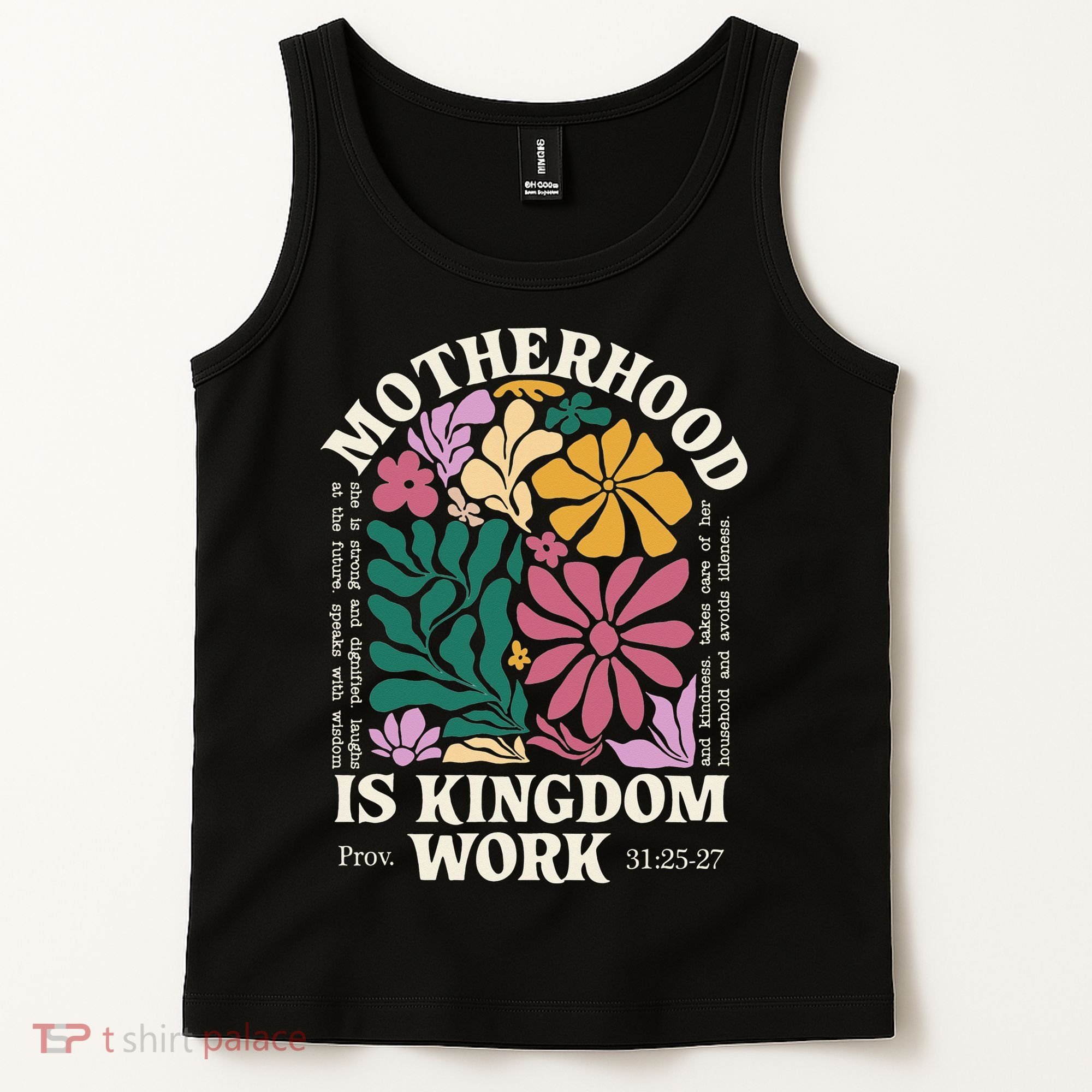 Motherhood Is Kingdom Work Retro Christian Mothers Day Tank Top