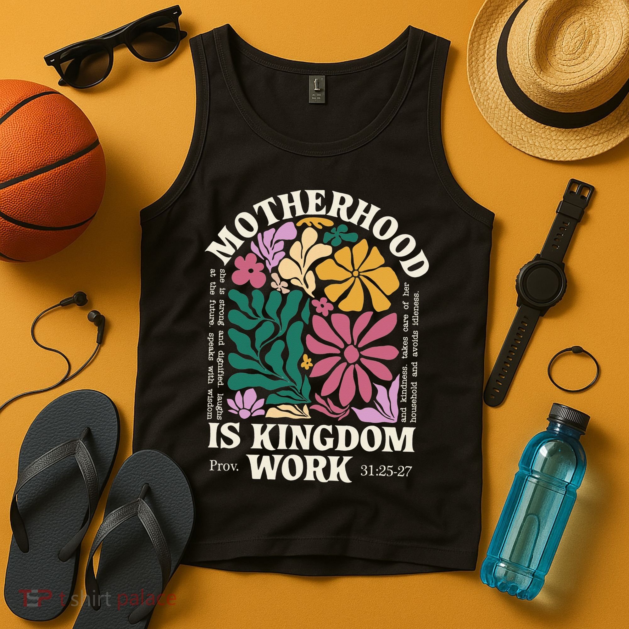 Motherhood Is Kingdom Work Retro Christian Mothers Day Tank Top