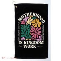 Motherhood Is Kingdom Work Retro Christian Mothers Day Golf Towel thumb 0