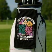 Motherhood Is Kingdom Work Retro Christian Mothers Day Golf Towel thumb 2