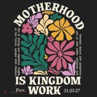 Motherhood Is Kingdom Work Retro Christian Mothers Day Golf Towel thumb 3
