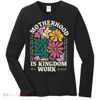 Motherhood Is Kingdom Work Retro Christian Mothers Day Women's Long Sleeve Shirt thumb 0