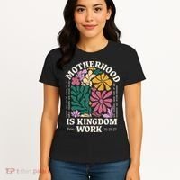 Motherhood Is Kingdom Work Retro Christian Mothers Day Women's T-Shirt thumb 4